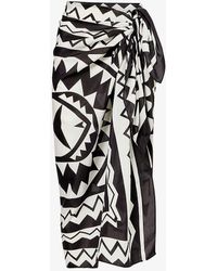 Eres - Magique Geometric-pattern Cotton And Silk-blend Sarong - Lyst