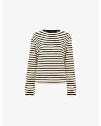 Whistles - Striped Long-Sleeve Cotton T-Shirt - Lyst