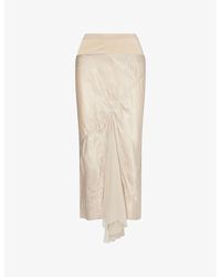 Rick Owens - A-Line Bias Satin Midi Skirt - Lyst