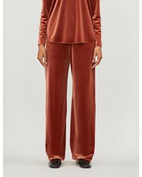 Max Mara Agordo Wide-leg Velvet Pants - Orange