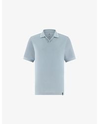 BOGGI - Contrast-Trim Open-Collar Cotton-Blend Piqué Polo Shirt - Lyst