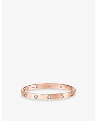 Cartier - Love Classic 18Ct Rose- And 0.96Ct Diamond Single-Screw Closure Bracelet - Lyst