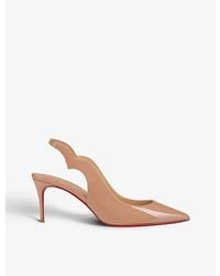 Christian Louboutin - Hot Chick 70 Patent-Leather Slingback Sandals - Lyst