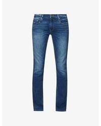 PAIGE - Federal Straight-Leg Mid-Rise Stretch-Denim Jeans - Lyst