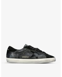 Golden Goose - Super-star Logo-embossed Leather And Suede Trainers - Lyst