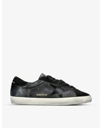 Golden Goose - Super-Star Logo-Embossed Leather And Suede Trainers - Lyst