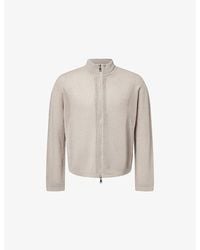 MKI Miyuki-Zoku - Loose Gague Knitted Cotton And Linen Track Jacket - Lyst