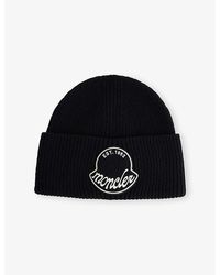 Moncler - Logo Ribbed-Knit Wool Beanie - Lyst
