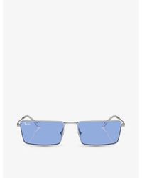 Ray-Ban - Rb3741 Emy Rectangle-frame Metal Sunglasses - Lyst