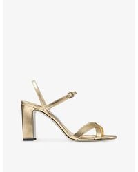 Jimmy Choo - Elsy 85 Metallic Leather Sandals - Lyst