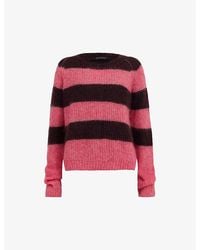 AllSaints - Lana Striped Mohair-Blend Jumper - Lyst