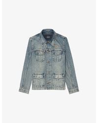 Zadig & Voltaire - Lienna Logo-Embroidered Denim Jacket - Lyst