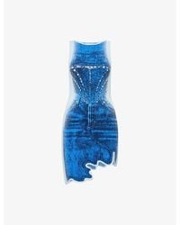 Ph5 - Hazel Denim Sleeveless Stretch-Woven Mini Dress - Lyst