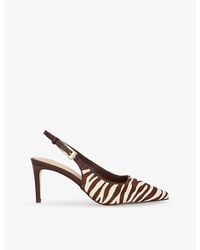 Dune - Closed Zebra Leather Heeled Courts - Lyst