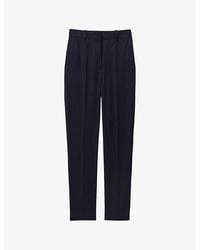 Reiss - Hallie Textured Slim-Fit Wool-Blend Trousers - Lyst
