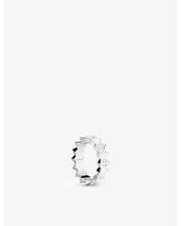 Apm Monaco - Up And Down Rhodium Plated Alloy And Cubic Zirconia Ring - Lyst