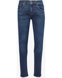 7 For All Mankind - Slimmy Tapered Slim-fit Mid-rise Stretch-denim Jeans - Lyst