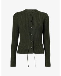 Weekend by Maxmara - Round-Neck Rib-Knit Wool Cardigan - Lyst