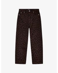 Whistles - Leopard-Print Barrel-Leg Jean - Lyst