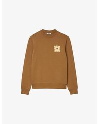 Sandro - Flower-Patch Crewneck Cotton Sweatshirt - Lyst