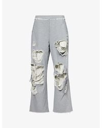 Jaded London - Monster Distressed Wide-Leg High-Rise Cotton-Jersey Jogging Bottoms - Lyst