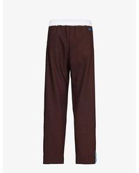 Wales Bonner - Courage Brand-embroidered Straight-leg Wool Trousers - Lyst