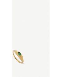 Monica Vinader - Deia 18ct Gold-plated Vermeil Silver And Onyx Ring - Lyst
