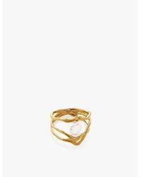 Monica Vinader - X Amy Powney Keshi Pearl 18Ct-Plated Vermeil Sterling- And Pearl Ring - Lyst