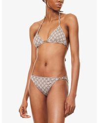 【GUCCI】embellished プリント ビキニ GUCCI Embellished printed bikini | NET-A-PORTER