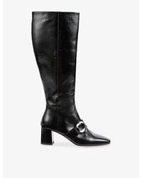 LK Bennett - Gigi Patent-Leather Heeled Knee-High Boots - Lyst
