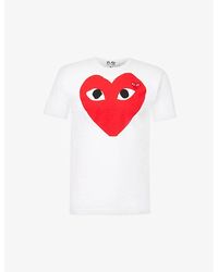 COMME DES GARÇONS PLAY - Heart Logo Cotton-jersey T-shirt - Lyst