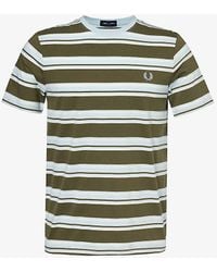 Fred Perry - Ringer Logo-embroidered Cotton-jersey T-shirt Xx - Lyst