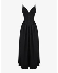 House Of Cb - Lova Corseted Stretch-woven Maxi Dres - Lyst