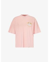 Represent - Angel Border Crewneck Cotton-Blend T-Shirt - Lyst