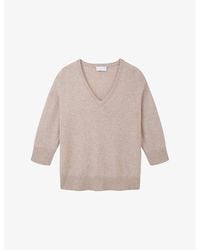 The White Company - V-Neck Knitted Wool-Blend Jumper - Lyst