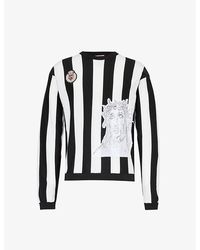 424 - Pan Black Soccer Brand-motif Knitted Sweatshirt - Lyst