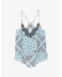 Zadig & Voltaire - Cespa V-Neck Bandana-Print Woven Cami - Lyst