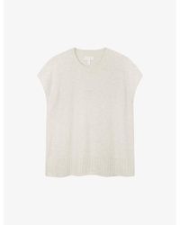 The White Company - Cap-sleeve Ribbed-trim Stretch Organic-cotton Blend Top - Lyst