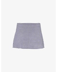 GOOD AMERICAN - The Keepsake Gingham-Print Knitted Mini Skort - Lyst