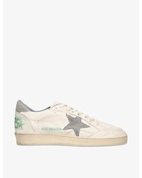Golden Goose - Ballstar Lo Logo-print Leather Low-top Trainers - Lyst