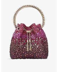 Jimmy Choo - Bon Bon Crystal-Embellished Satin Handbag - Lyst