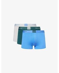 Calvin Klein - Icon Stretch-Cotton Trunks Pack Of Three - Lyst