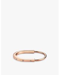 Tiffany & Co. - Tiffany Lock 18Ct Rose- And 0.31Ct Diamond Bangle Bracelet - Lyst