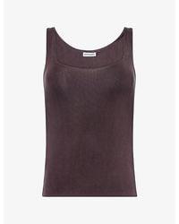 Peachy Den - Kylie Square-Neck Stretch-Jersey Vest - Lyst