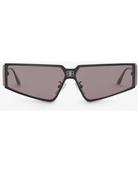 Balenciaga - Bb0192s Rectangular-frame Metal Sunglasses - Lyst