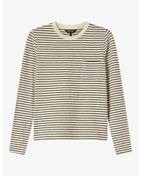 Whistles - Striped Long-Sleeve Cotton Top - Lyst