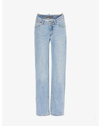 Alexander Wang Blue Nameplate V-Front Jeans