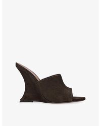 Paris Texas - Nina 105 Suede Wedge Mules - Lyst