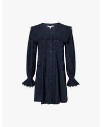 Barbour - Tisbury Embroidered Cotton Mini Dress - Lyst