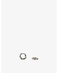 Astrid & Miyu - Cosmic Rhodium Plated Brass Twist Huggies - Lyst